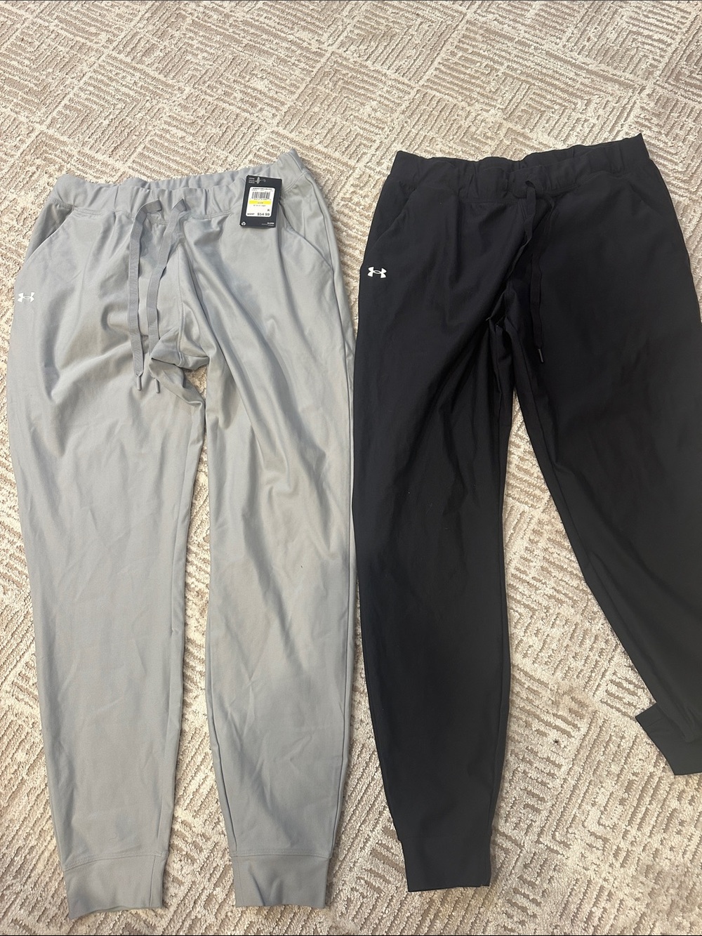 Under Armour Women's Athletic Joggers - Light Gray & Black
